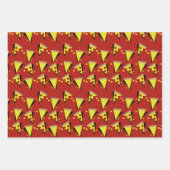 Feuille De Papier Cadeau Tranches de pizza au fromage Pepperoni Points de v (Devant 3)