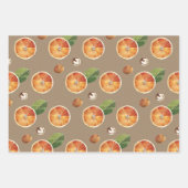 Feuille De Papier Cadeau Tranches d'orange rustique Bâtons de cannelle Anis (Devant 2)