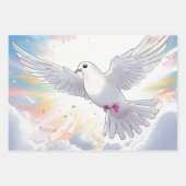 Feuille De Papier Cadeau Tranquillité croisée et colombe (Devant)