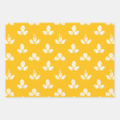 Feuille De Papier Cadeau Trèfle Blanc Jaune Doré (Devant 3)