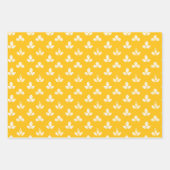 Feuille De Papier Cadeau Trèfle Blanc Jaune Doré (Devant 2)