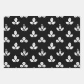 Feuille De Papier Cadeau Trèfle Blanc Noir (Devant 3)