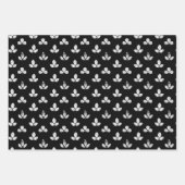 Feuille De Papier Cadeau Trèfle Blanc Noir (Devant 2)