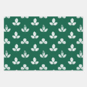 Feuille De Papier Cadeau Trèfle Blanc Vert (Devant 3)