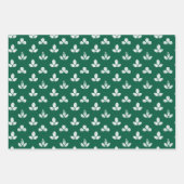 Feuille De Papier Cadeau Trèfle Blanc Vert (Devant 2)
