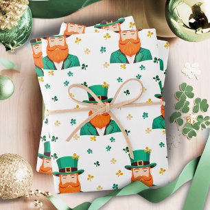 Feuille De Papier Cadeau Trèfle de lutin jour de la Saint-Patrick