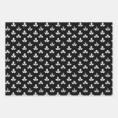 Feuille De Papier Cadeau Trèfle Noir Et Blanc (Devant 2)