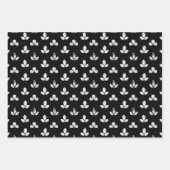 Feuille De Papier Cadeau Trèfle Noir Et Blanc (Devant)