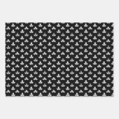 Feuille De Papier Cadeau Trèfle Noir Et Blanc (Devant 3)