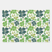Feuille De Papier Cadeau Trèfles chanceux verts Saint Patrick (Devant 3)