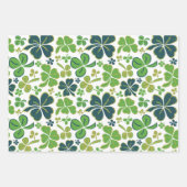 Feuille De Papier Cadeau Trèfles chanceux verts Saint Patrick (Devant)