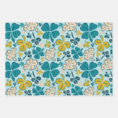 Feuille De Papier Cadeau Trèfles chanceux verts Saint Patrick (Devant 2)
