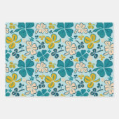 Feuille De Papier Cadeau Trèfles chanceux verts Saint Patrick (Devant)