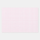 Feuille De Papier Cadeau Treillis Rose Clair - Blanc (Devant)