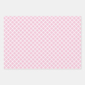 Feuille De Papier Cadeau Trellis Diamant Blanc - Rose Clair (Devant 2)