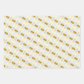 Feuille De Papier Cadeau Trendy Opulent Or et blanc multi motifs (Devant)