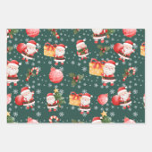 Feuille De Papier Cadeau Très joyeux Père Noël Rouge (Devant)