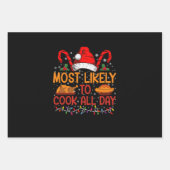 Feuille De Papier Cadeau Très Probable De Cuisiner Toute La Journée De Noël (Devant)