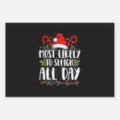 Feuille De Papier Cadeau Très Probable De Dormir Toute La Journée Famille D (Devant)