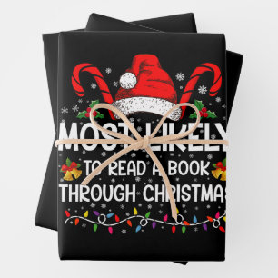 Feuille De Papier Cadeau Très Probable De Lire Un Livre Tout Au Long De Noë