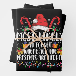 Feuille De Papier Cadeau Très Probablement D'Oublier Où Sont Tous Les Prése