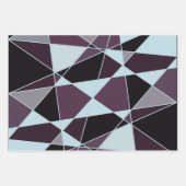 Feuille De Papier Cadeau Triangle black grey white maroon Abstract (Devant)