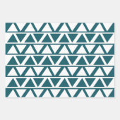 Feuille De Papier Cadeau Triangle bleu blanc géométrique (Devant 3)