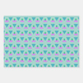 Feuille De Papier Cadeau Triangle géométrique Motif Turquoise violet (Devant 3)