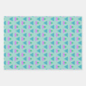 Feuille De Papier Cadeau Triangle géométrique Motif Turquoise violet (Devant)