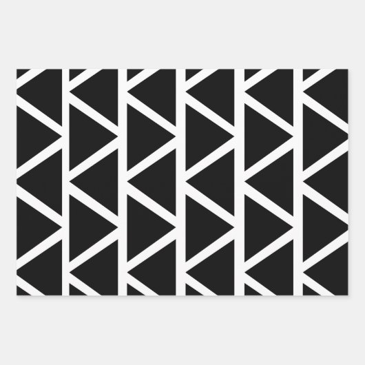 Feuille De Papier Cadeau Triangles noirs (Devant 2)