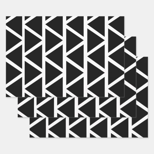Feuille De Papier Cadeau Triangles noirs (Lot)