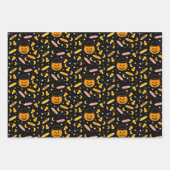 Feuille De Papier Cadeau Trick ou traitements saison Éffrayante Retro Hallo (Devant)