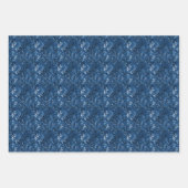 Feuille De Papier Cadeau Trio Aquarelle Bleue (Devant 3)