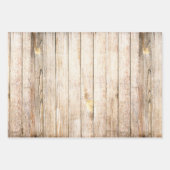 Feuille De Papier Cadeau trio arrière - plan de bois de l'Ouest (Devant 3)