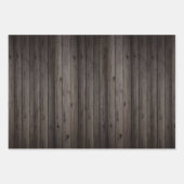 Feuille De Papier Cadeau trio arrière - plan de bois de l'Ouest (Devant 2)