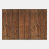 Feuille De Papier Cadeau trio arrière - plan de bois de l'Ouest (Devant)