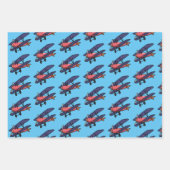 Feuille De Papier Cadeau Trio Avion Enfants (Devant)