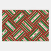 Feuille De Papier Cadeau Trio cadeau ruban de vacances (Devant 3)