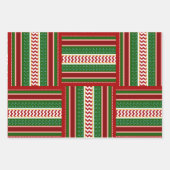 Feuille De Papier Cadeau Trio cadeau ruban de vacances (Devant)