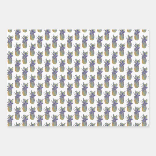 Feuille De Papier Cadeau Trio d'art de la pop ananas (Devant 2)