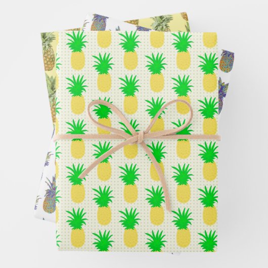 Feuille De Papier Cadeau Trio d'art de la pop ananas (En situation)