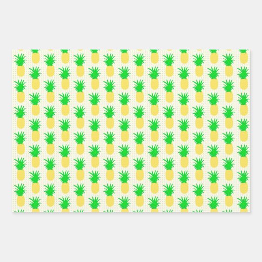 Feuille De Papier Cadeau Trio d'art de la pop ananas (Devant)