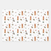 Feuille De Papier Cadeau Trio de chiens de Noël (Devant)