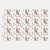 Feuille De Papier Cadeau Trio de chiens de Noël (Devant 3)