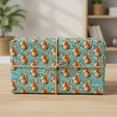 Feuille De Papier Cadeau Trio de petits écureuils adorable