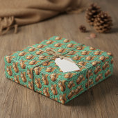 Feuille De Papier Cadeau Trio de petits écureuils adorable