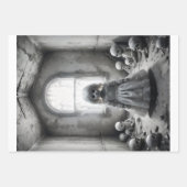 Feuille De Papier Cadeau Trio de poupées fantôme déplaisant - Découpage - (Devant 3)