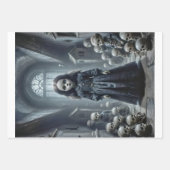 Feuille De Papier Cadeau Trio de poupées fantôme déplaisant - Découpage - (Devant 2)