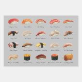 Feuille De Papier Cadeau Trio de Sushi Chart amusant (Devant 3)