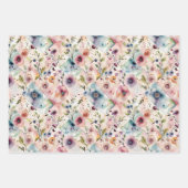 Feuille De Papier Cadeau Trio floral enchanté (Devant 3)